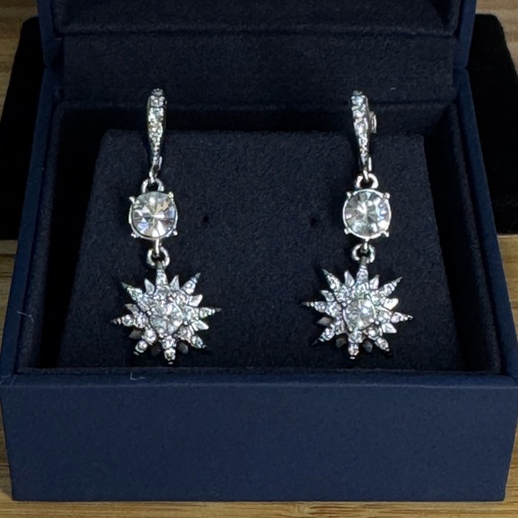 Givenchy Silver Crystal Star Drop Earrings - Picture 3 of 4